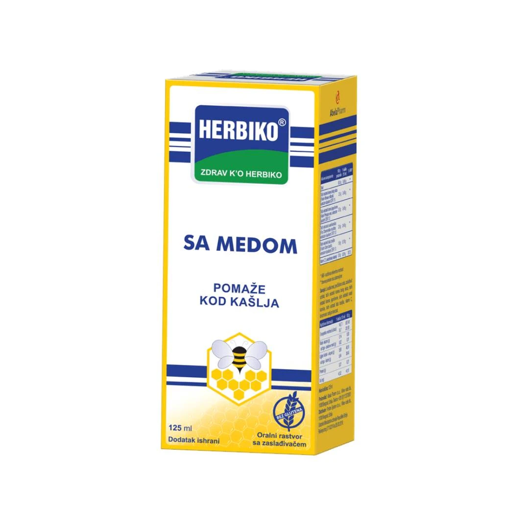 HERBIKO® Sirup za Odrasle sa Medom Protiv Kašlja 125 mL