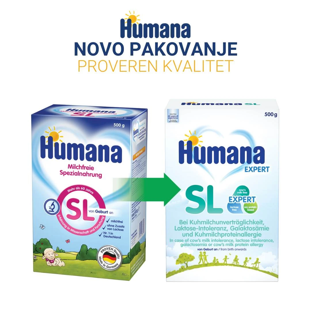 Humana SL EXPERT Mleko bez Kazeina, Laktoze i Glutena 500 g