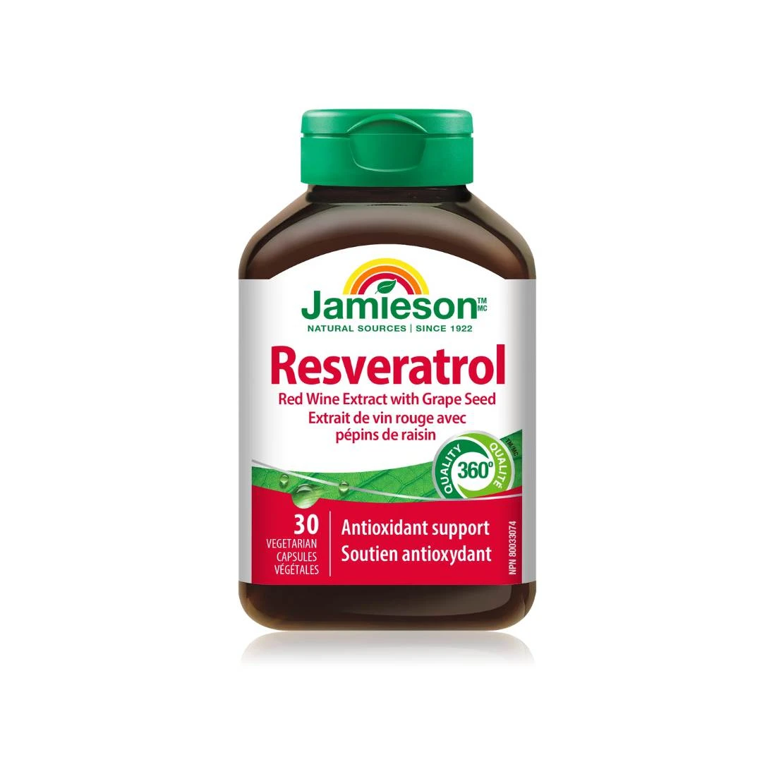 Jamieson™ Resveratrol Ekstrakt  Crvenog Vina sa Semenom Grožđa  30 Kapsula