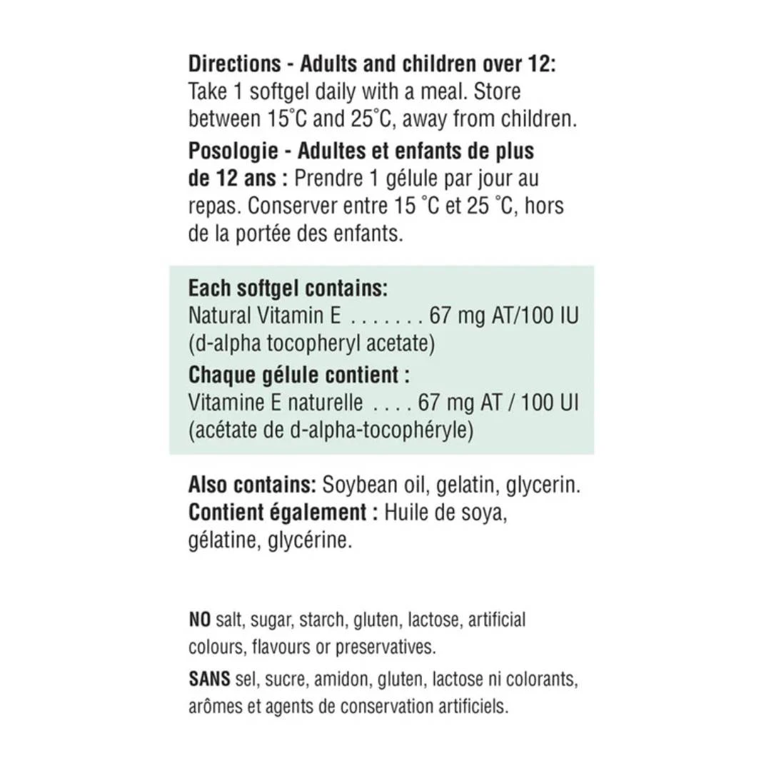 Jamieson™ Vitamin E 100 IU / 67 mg - 100 Kapsula