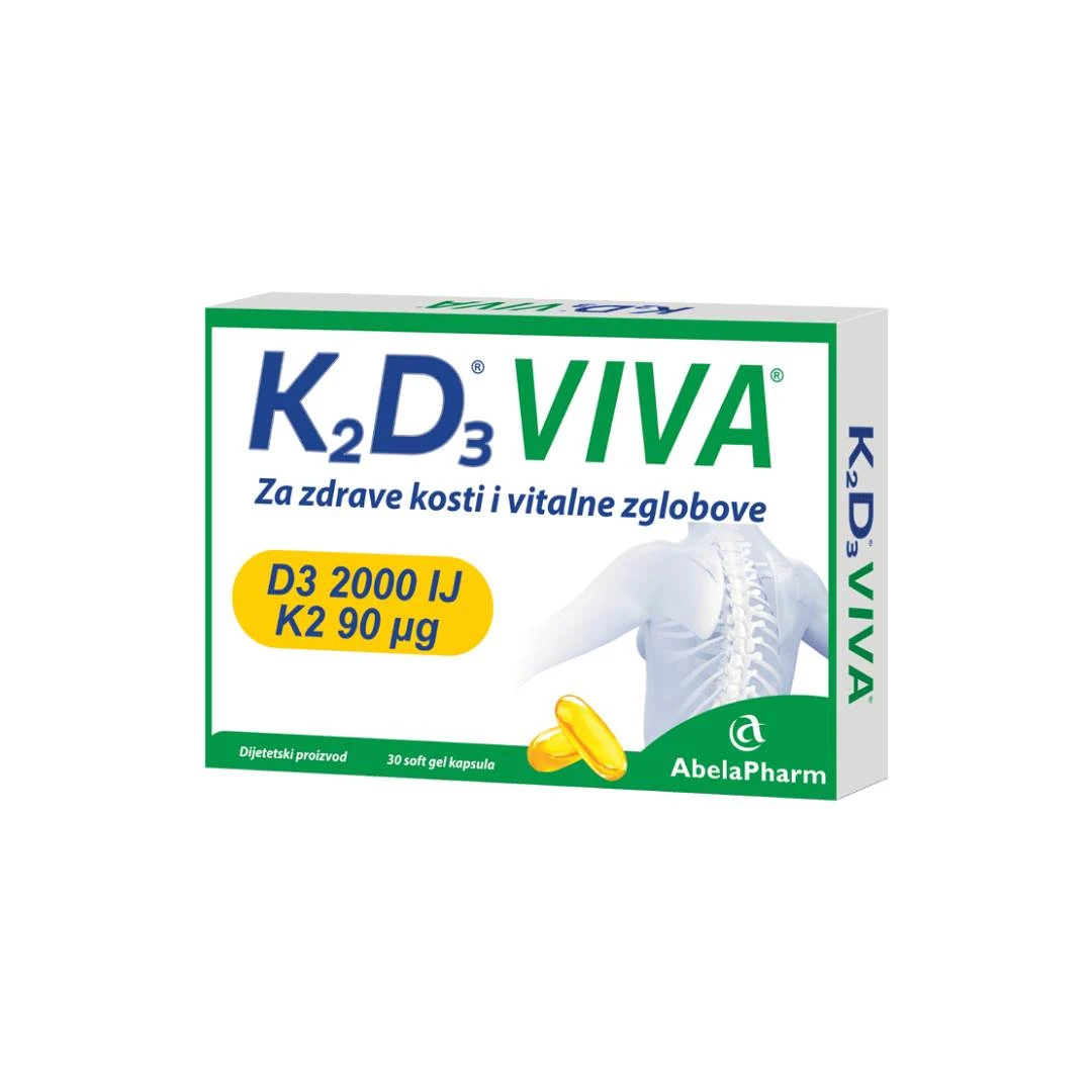 K2D3® VIVA® 30 Kapsula za Jake Kosti, Protiv Osteoporoze