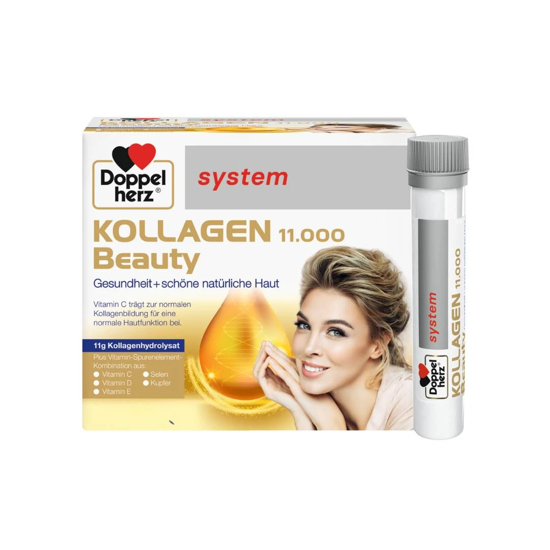 Doppelherz® System Kollagen 11.000 Beauty + Vitamini C, D i E i Selen i Bakar 10 Ampula