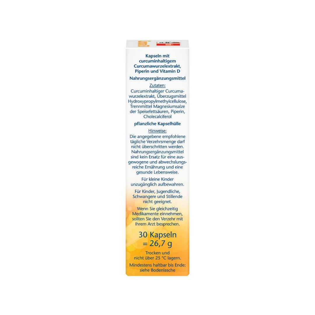 Doppelherz® Aktiv Curcuma 750 Curcumin sa Kurkuminom i Vitaminom D3 1000 I.J. 30 Kapsula