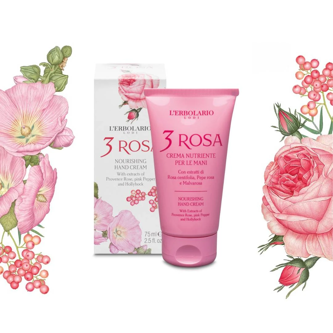 LERBOLARIO Hranljiva Hidratantna Krema za Ruke 3 Rosa 75 mL