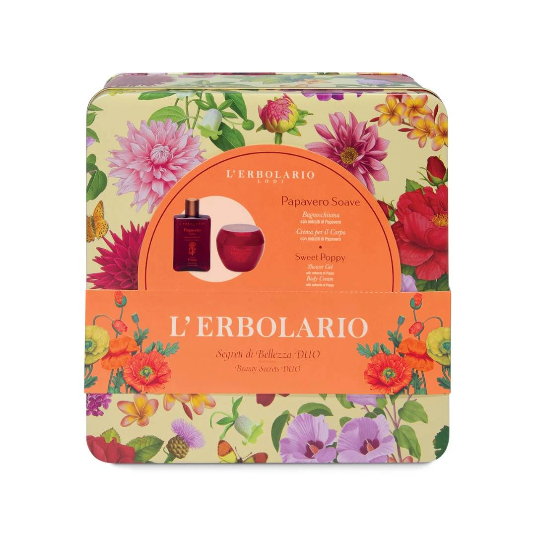 LERBOLARIO Papavero Soave Sweet Poppy Set u Kutiji Krema za Telo 200 mL i Gel za Tuširanje 250 mL