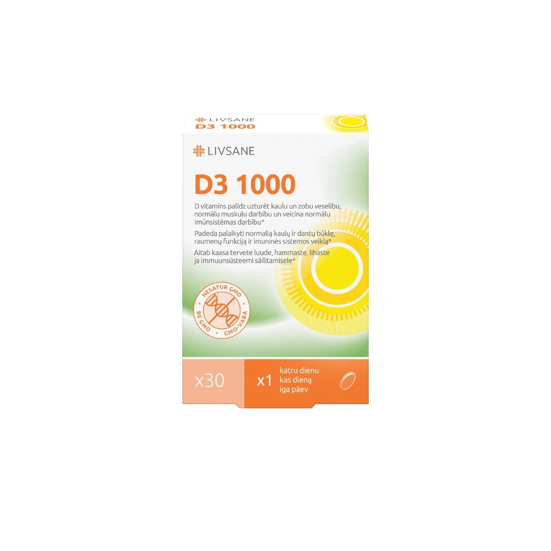 LIVSANE Vitamin D3 1000 30 Kapsula