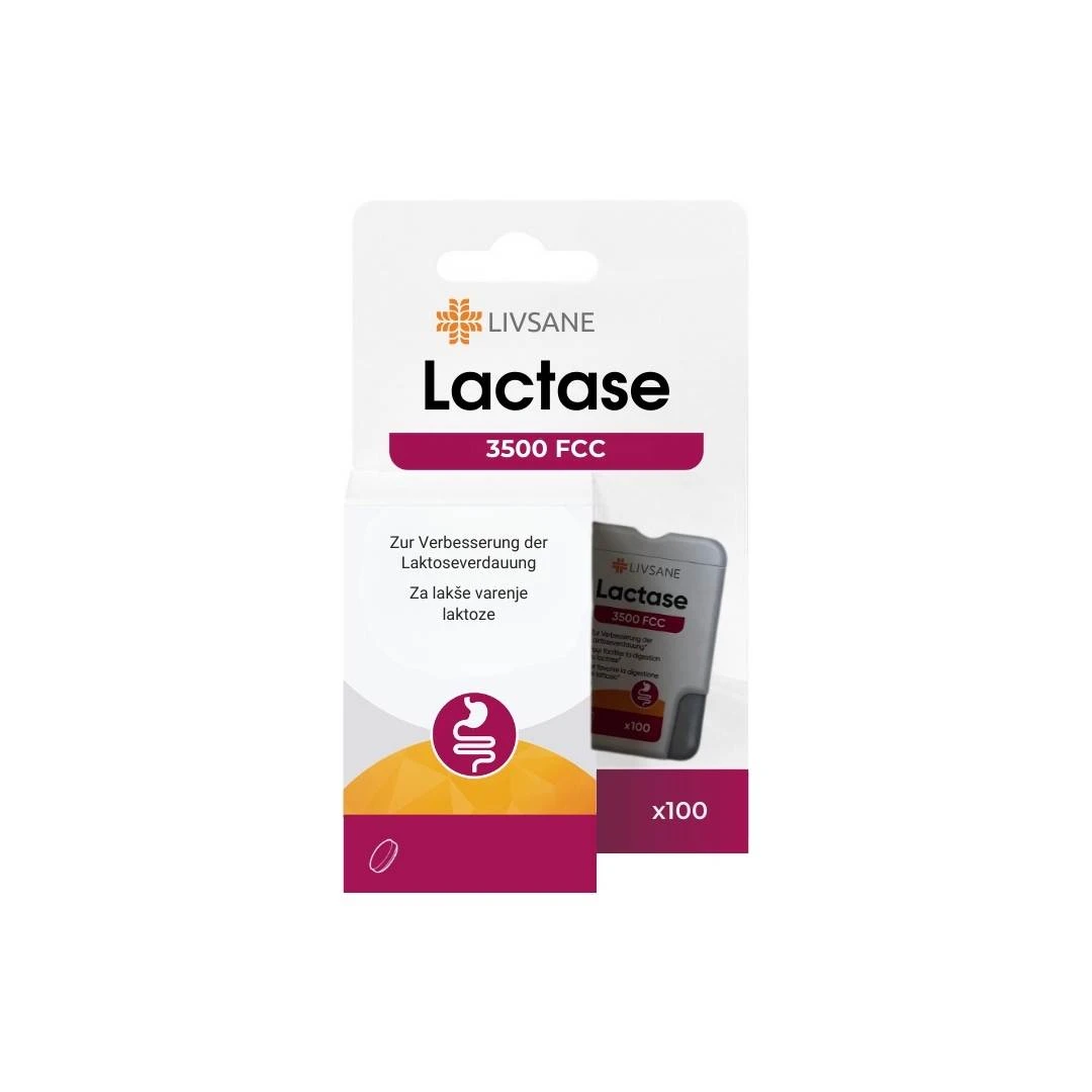 LIVSANE enzim LAKTAZA Lactase 3500 FCC 100 Tableta