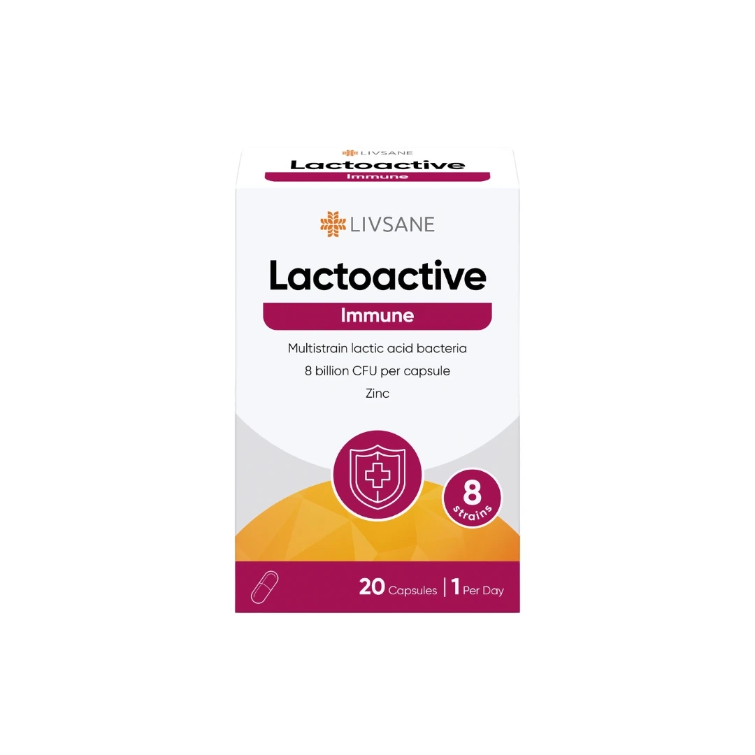 LIVSANE Probiotik Lactoactive Immune sa Cinkom 20 Kapsula