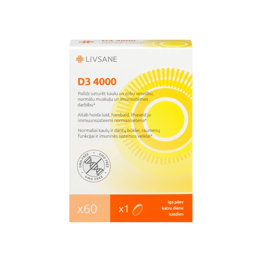 LIVSANE Vitamin D3 Visoka Doza 4000 IU 60 Kapsula sa Holekalciferolom