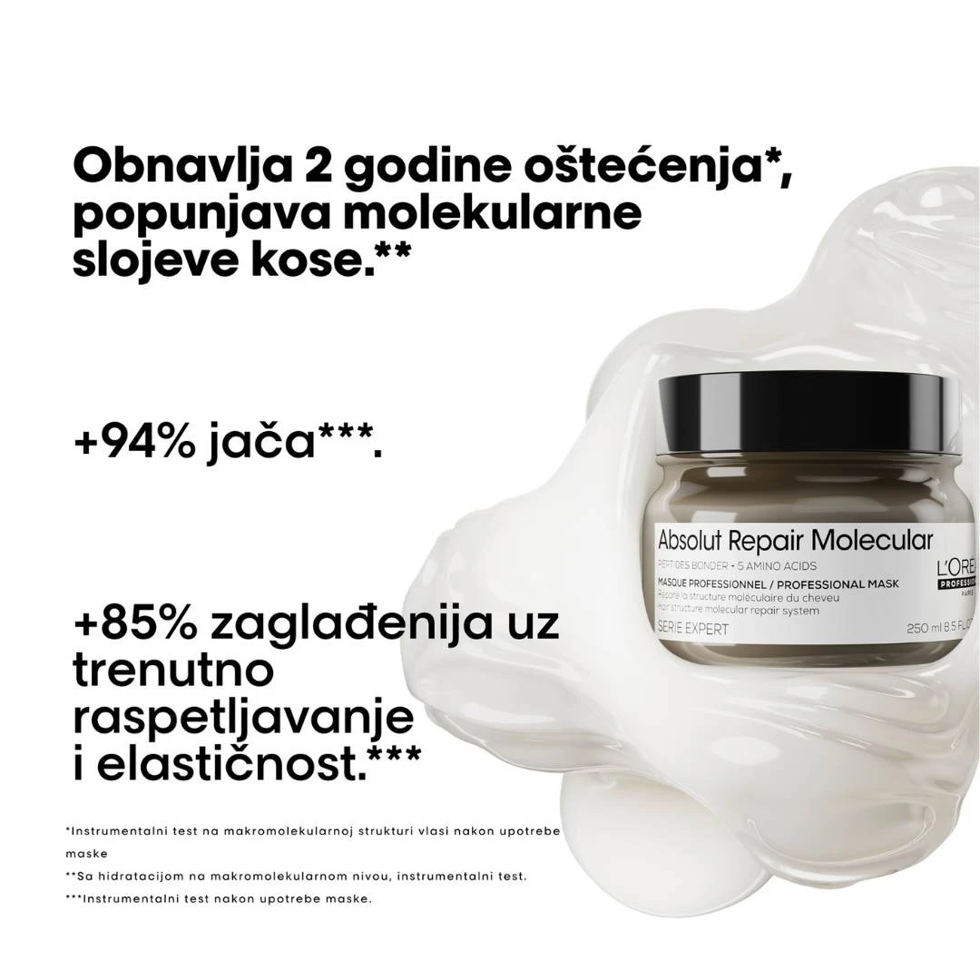 LOREAL Professionnel Absolut Repair MOLECULAR KONCENTROVANA MASKA za Regeneraciju Oštećene Kose 250 mL