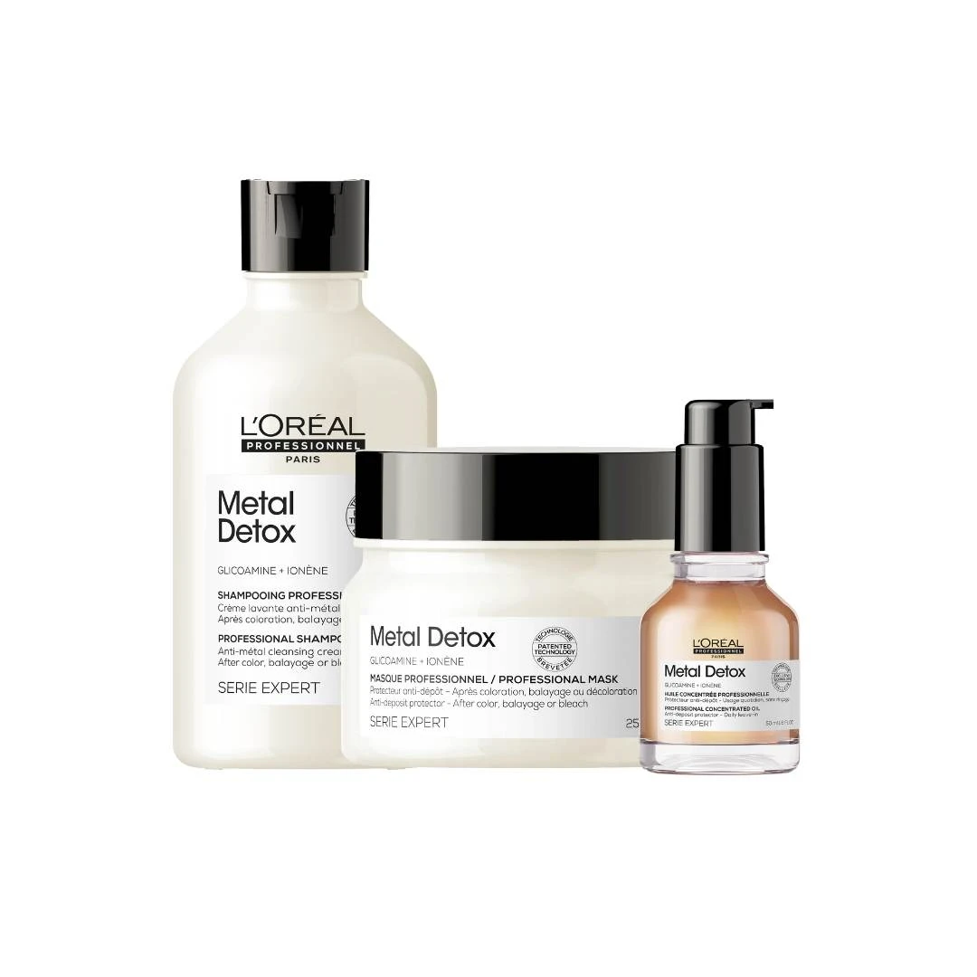 L’Oréal Professionnel SERIE EXPERT Metal Detox GLACIAL UTOPIA TRIO POKLON SET; Promo Pakovanje Šampon, Maska i Ulje