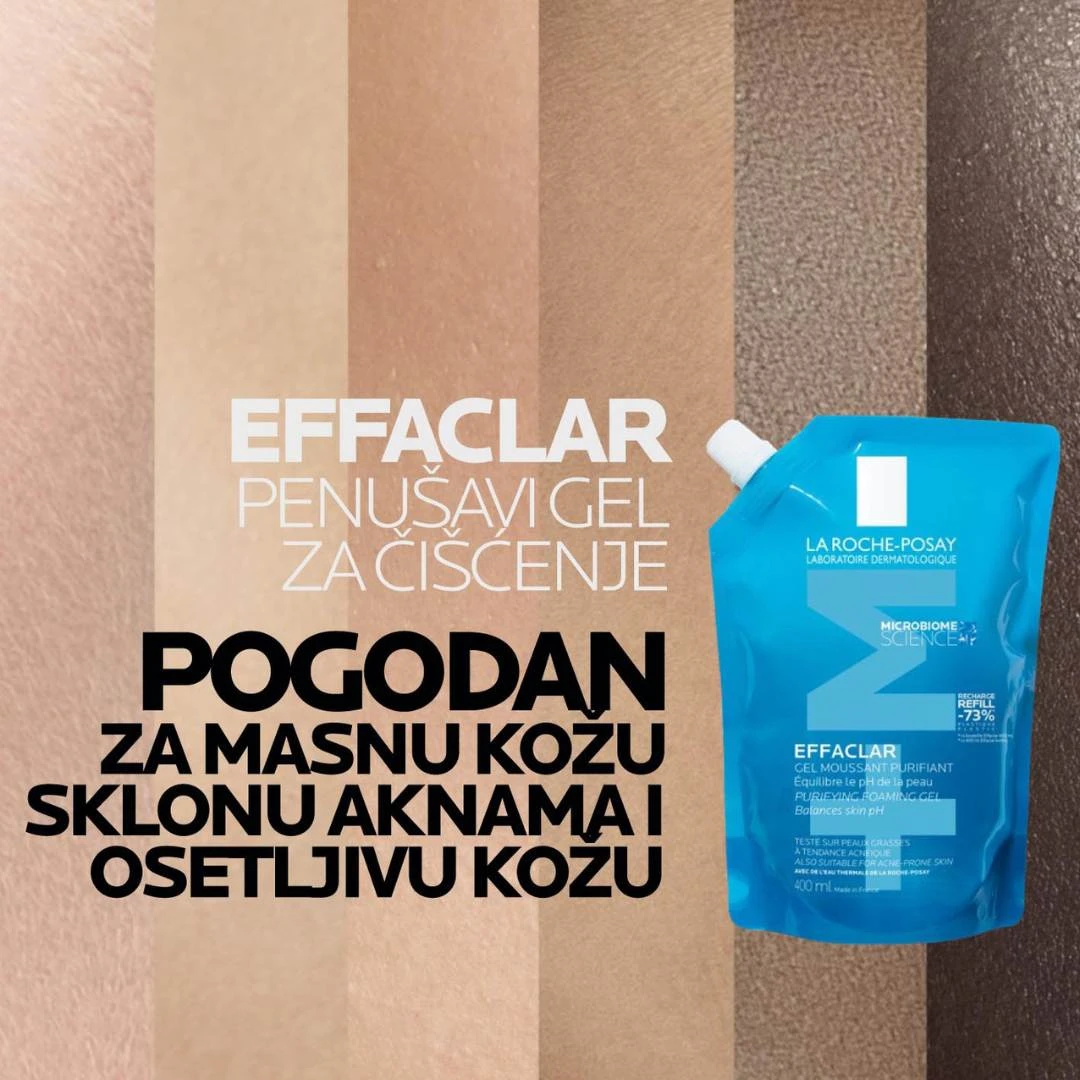 La Roche-Posay EFFACLAR Gel za Umivanje i Kupanje za Masnu Osetljivu Kožu 200 mL