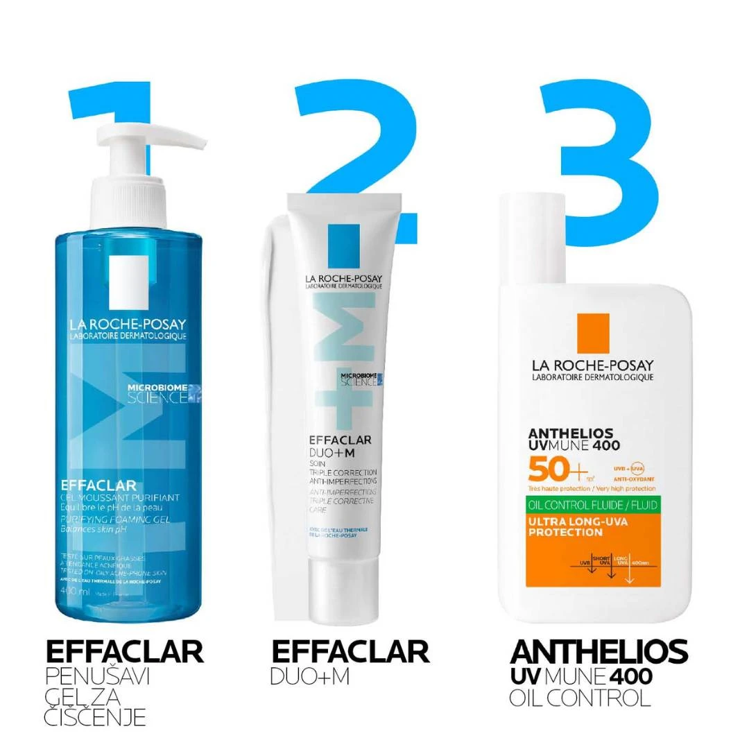 La Roche-Posay EFFACLAR PROMO Gel za Umivanje i Čišćenje 400 mL i Dopuna Gela u Kesi 400 mL