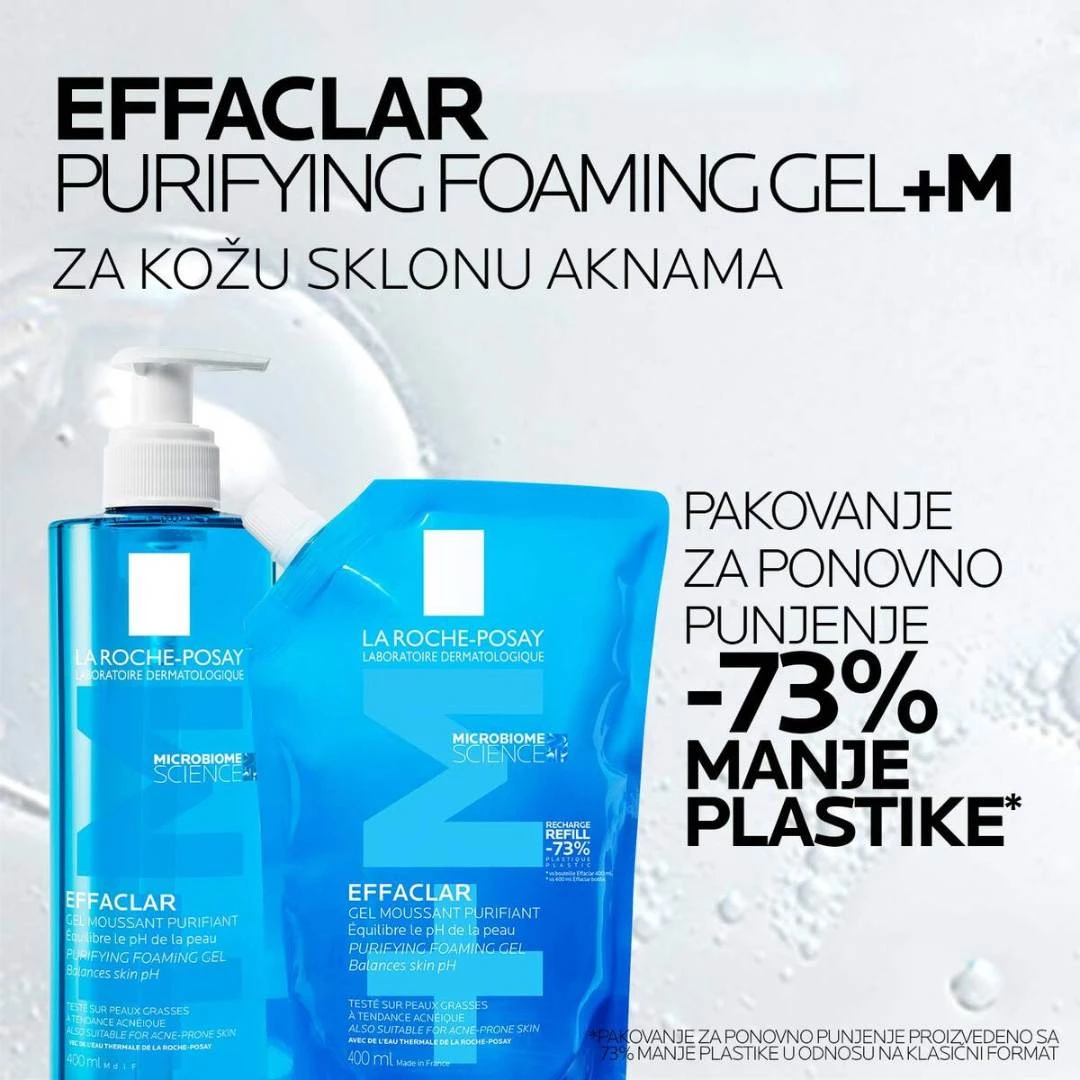 La Roche-Posay EFFACLAR PROMO Gel za Umivanje i Čišćenje 400 mL i Dopuna Gela u Kesi 400 mL