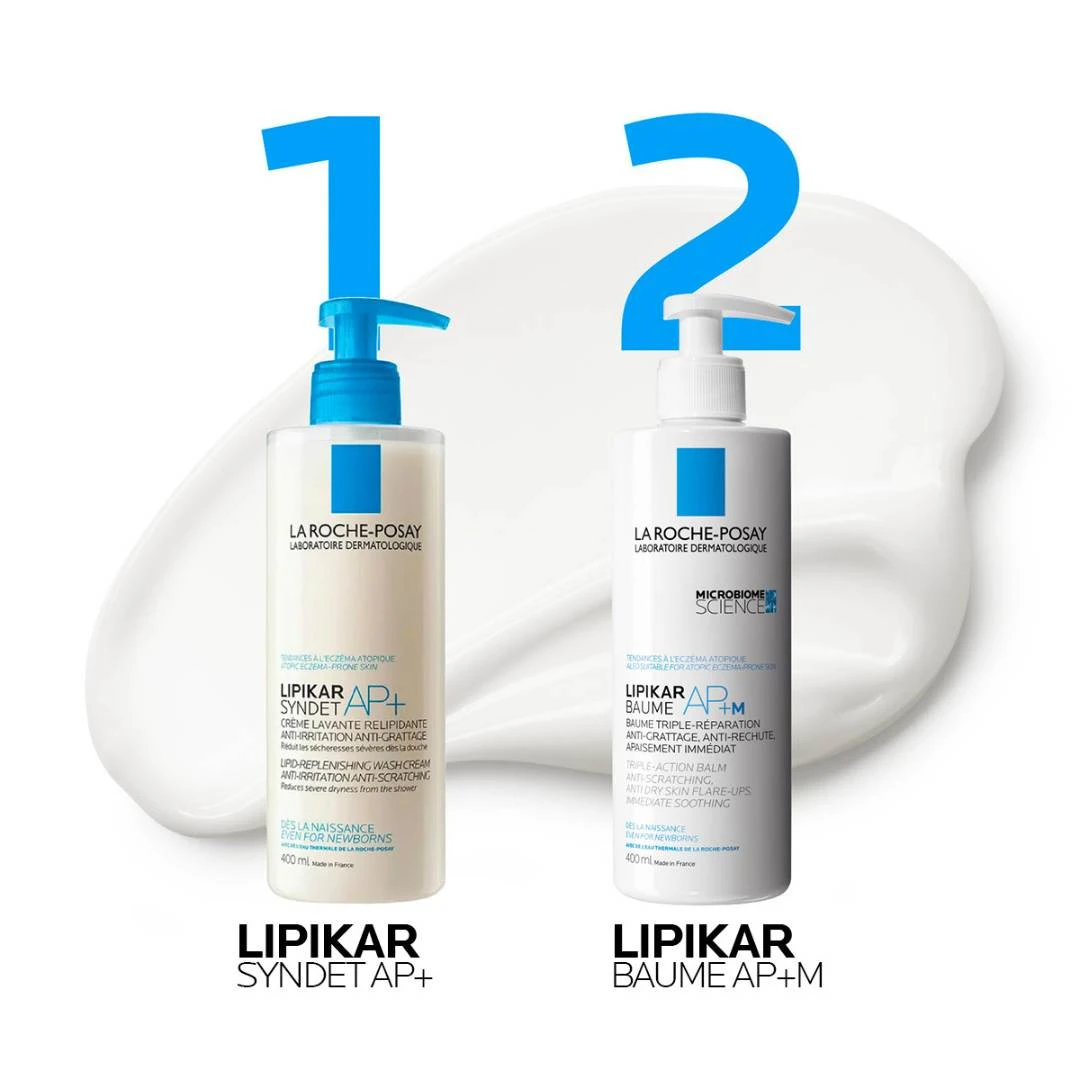 La Roche-Posay LIPIKAR Syndet AP+ Kremasti Gel 400 mL i Dopuna Gela u Kesi 400 mL; Protiv Nadraživanja i Osećaja Svraba