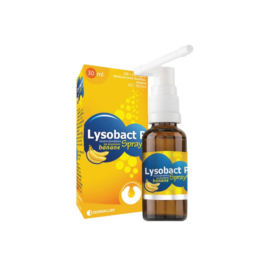 Lysobact P Sprej  Oralni Antiseptik Aroma Banane 30 mL  Lizozim i Piridoksin