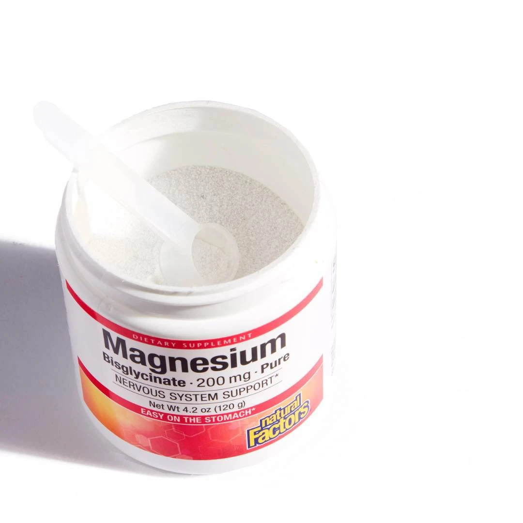 Natural Factors Magnesium Bisglycinate Pure 200 mg Magnezijum Bisglicinat Prašak 120 g