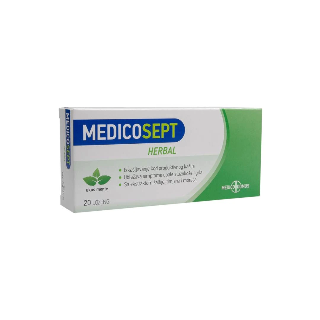 MedicoDomus Medicosept Herbal 20 Lozengi Protiv Upale Grla