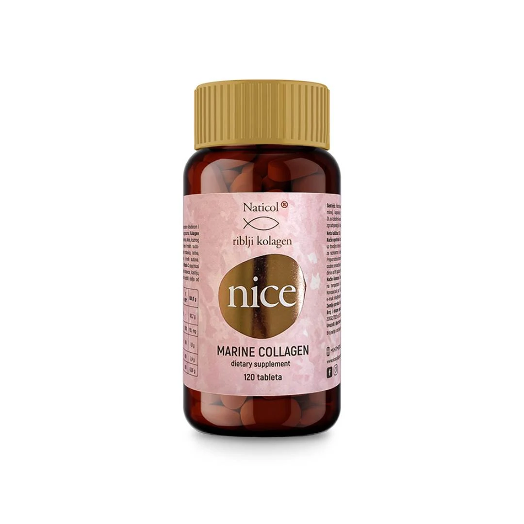 NICE Marine Collagen 120 Tableta; Riblji Kolagen, Hijaluronska Kiselina, Biotin, Vitamin C i E