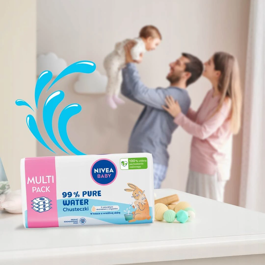 NIVEA Baby Pure Water Vlažne Maramice za Bebe i Decu 4x57 Komada