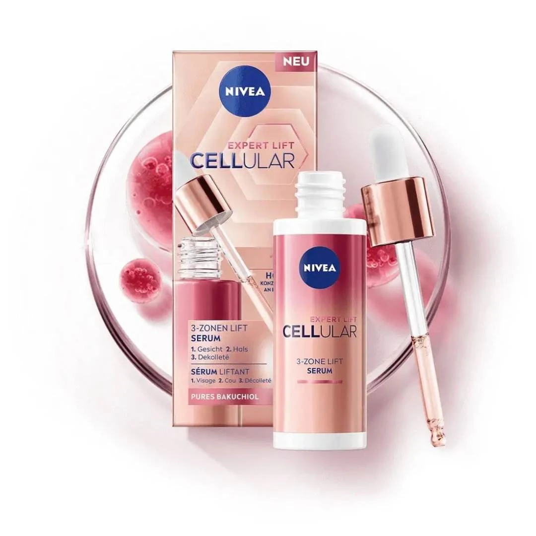 NIVEA Cellular Lift Expert 3-Zonski Serum sa Bakučiolom i Hijaluronskom Kiselinom 30 mL