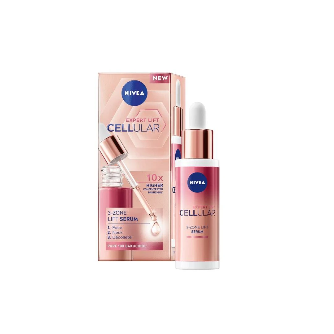 NIVEA Cellular Lift Expert 3-Zonski Serum sa Bakučiolom i Hijaluronskom Kiselinom 30 mL