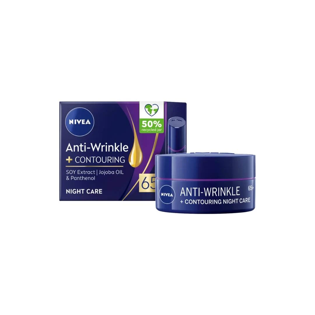 NIVEA Anti-Wrinkle Contouring Noćna Krema Protiv Bora Za Poboljšanje Kontura Lica 65+ 50 mL