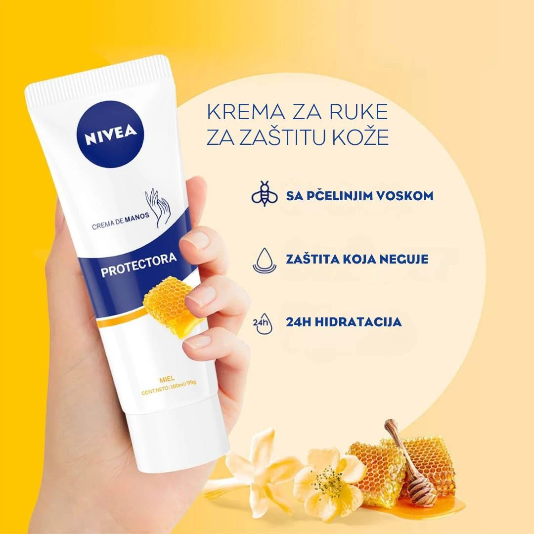 NIVEA Krema za Ruke sa Pčelinjim Voskom 75 mL; Zaštitna, Nelepljiva Krema za Ruke