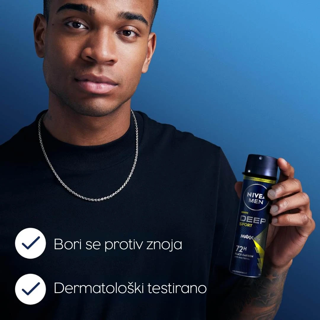 NIVEA MEN Deo Sprej Deep Sport Dezodorans 150 mL