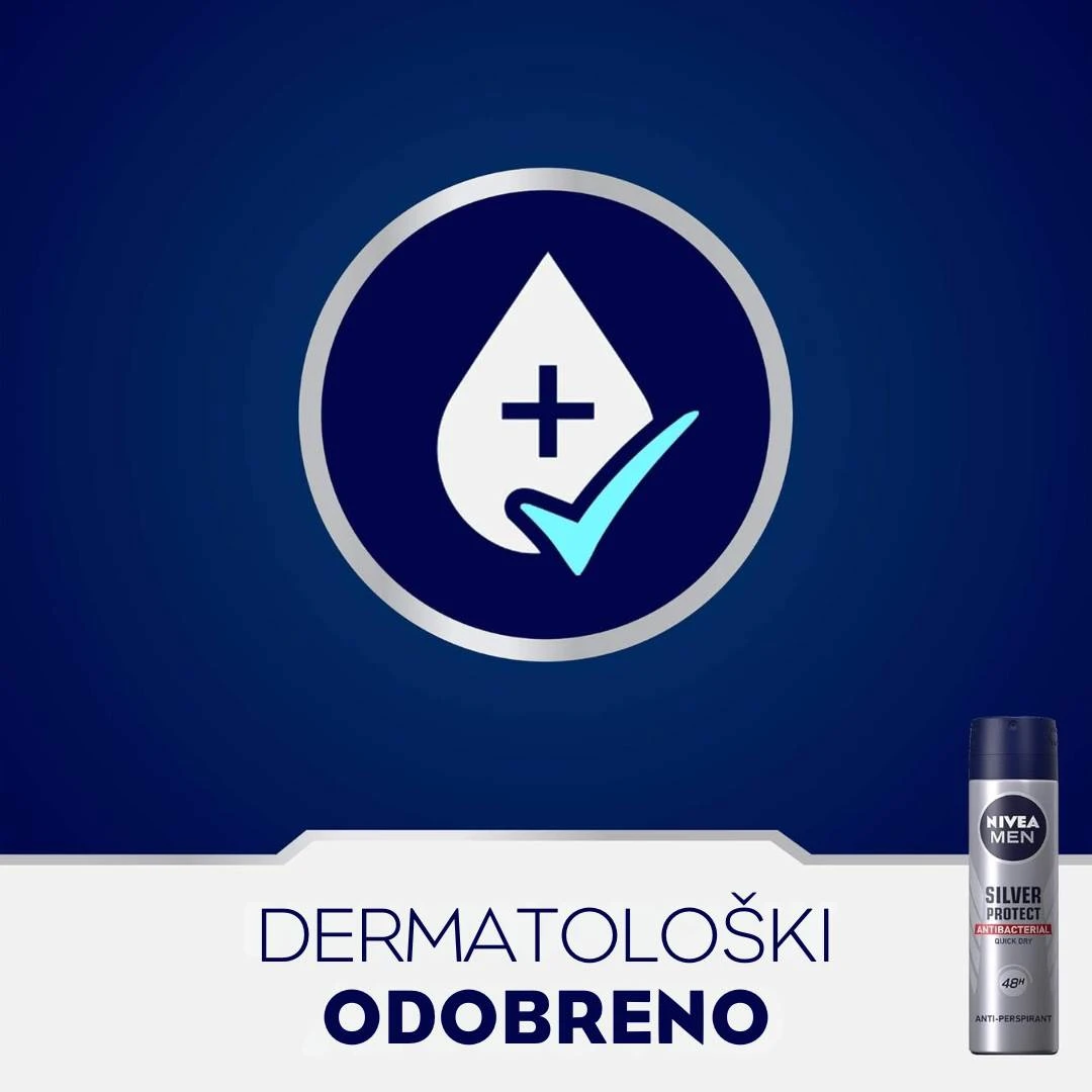 NIVEA MEN Deo Sprej Silver Protect Dezodorans 150 mL