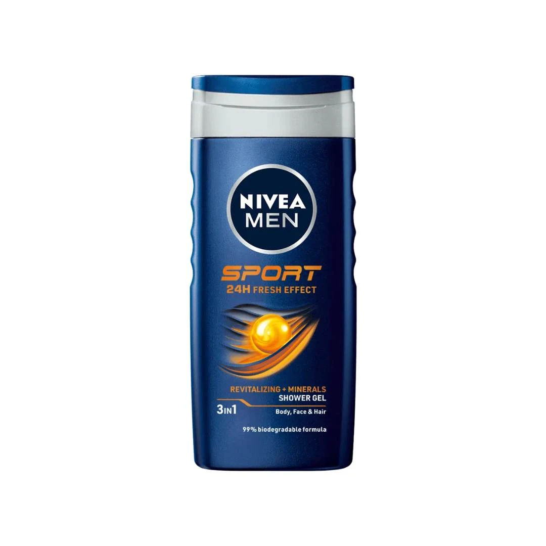 NIVEA MEN Kupka i Šampon Sport 3u1 za Telo, Lice i Kosu 250 mL