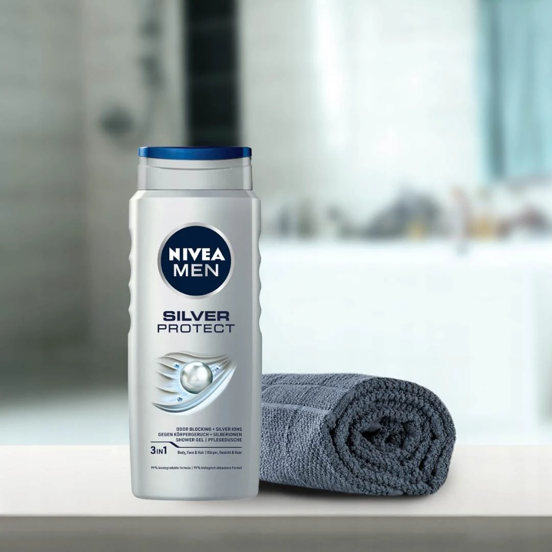 NIVEA Men Silver Protect Kupka sa Srebrom za Telo, Lice i Kosu 250 mL