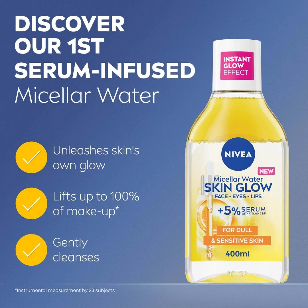 NIVEA Micelarna Voda SKIN GLOW za Umornu i Osetljuvu Kožu 400 mL