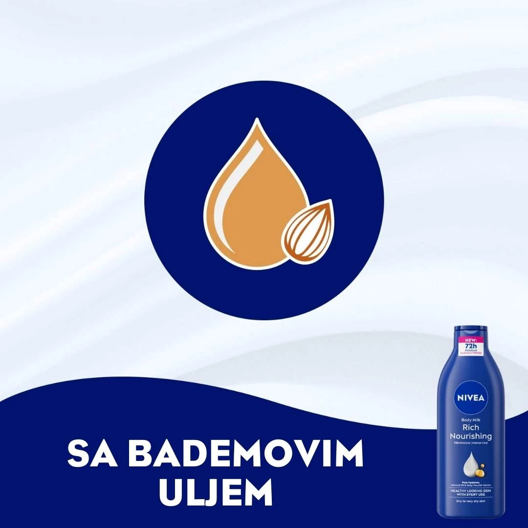 NIVEA Hranljivo Mleko za Negu Tela Rich Nourishing  za Intenzivnu Hidrataciju 250 mL