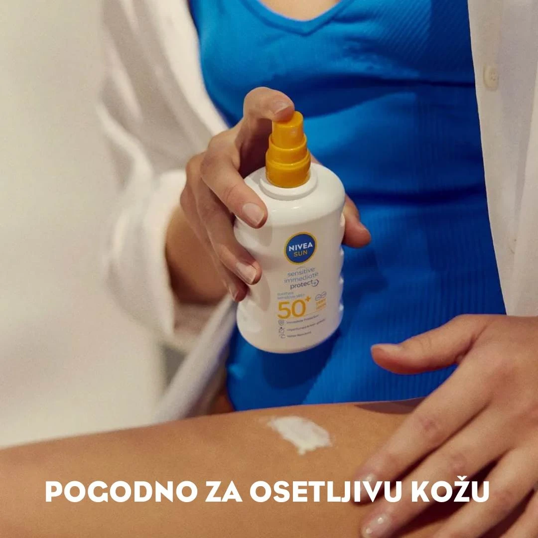 NIVEA SUN Sprej za Zaštitu od Sunca Sensitive Immediate Protect SPF50+ 200 mL