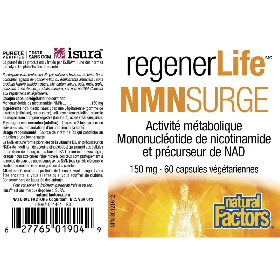 Natural Factors NMN Surge Nikotinamid Mononukleotid 60 Kapsula