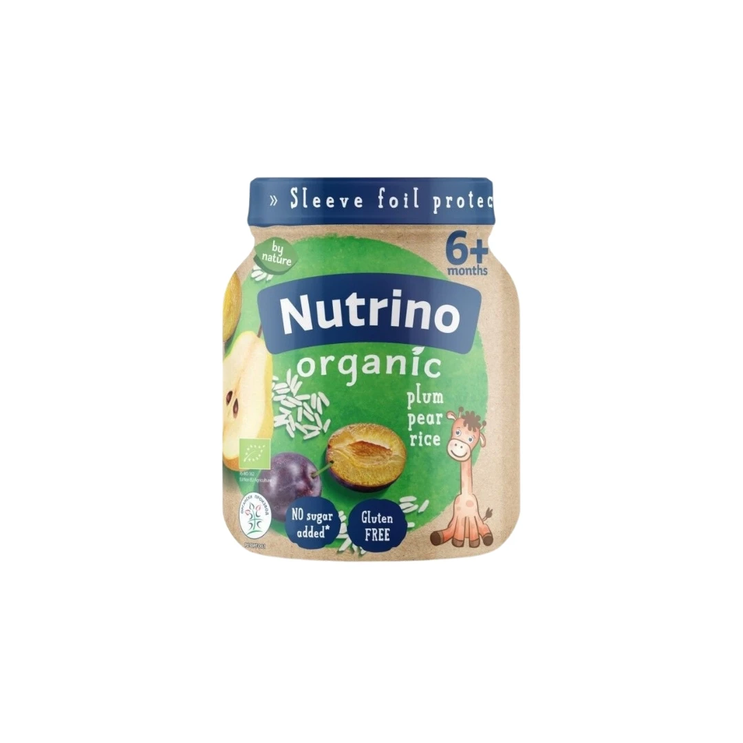 Nutrino ORGANIC Kašica Pire od Voća-Šljiva, Kruška i Pirinač 125 g