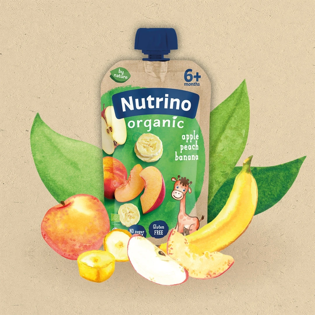 Nutrino ORGANIC Voćni Pire-Jabuka, Breskva i Banana 100 g