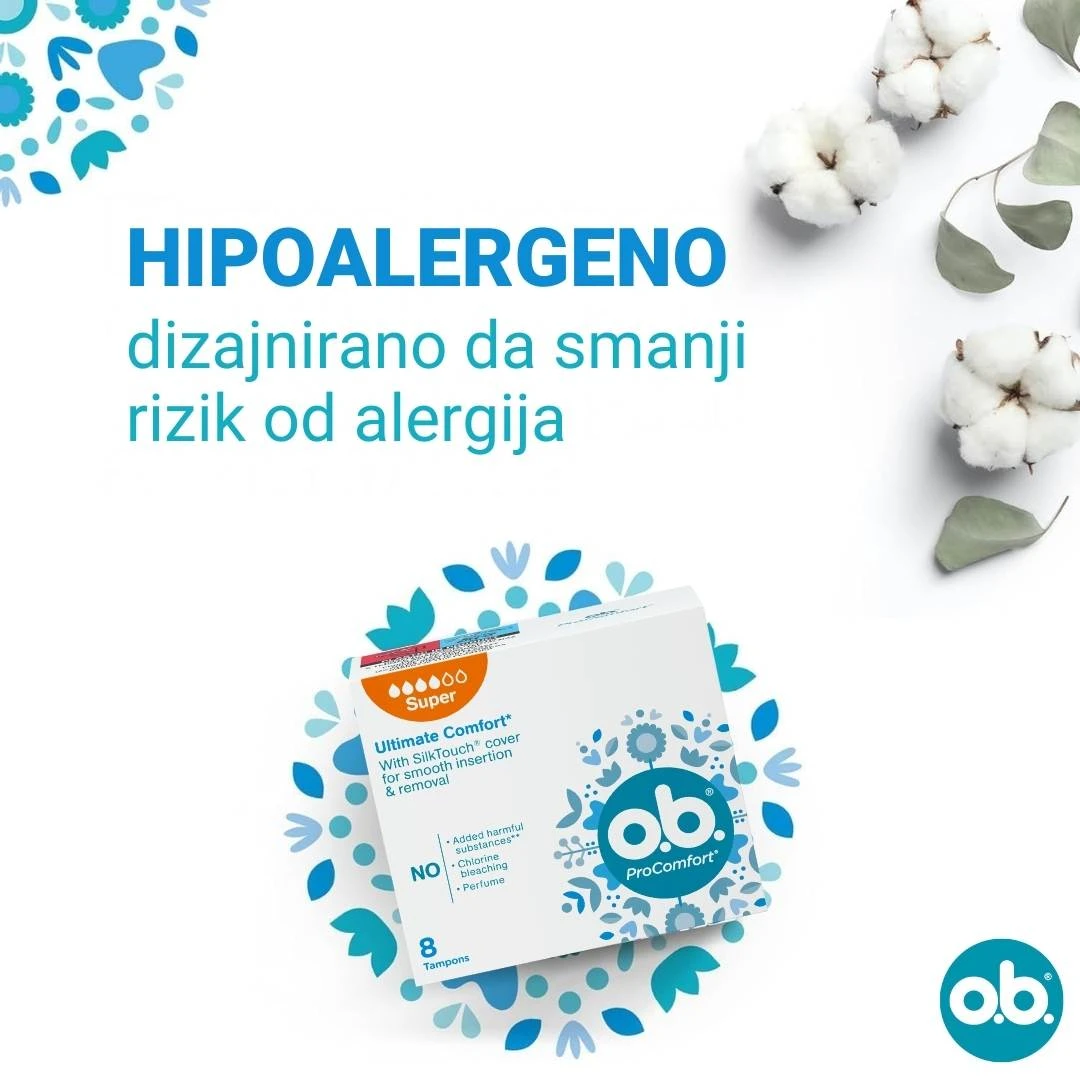 ob® Tamponi ProComfort SUPER 16 Tampona za Oblinije Menstruacije