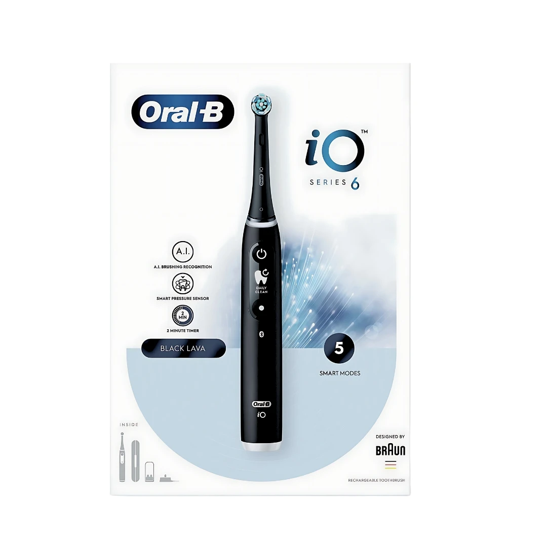 Oral-B® iO 6 Black Lava Električna Četkica za Zube Crna