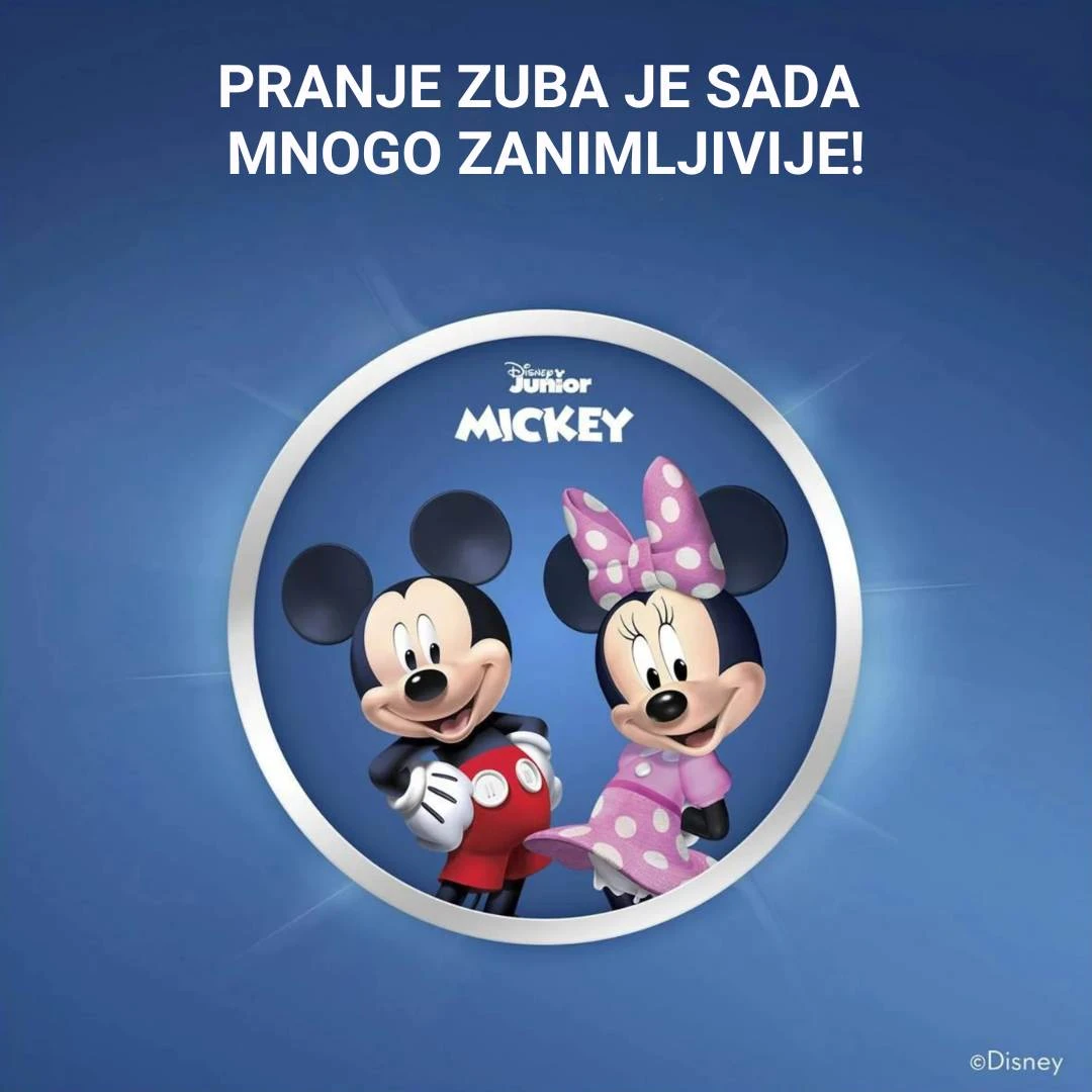 Oral-B® Nastavci za Četkicu MICKEY&MINNIE  Ekstra Soft 2 Nastavka za Dečiju Električnu Četkicu