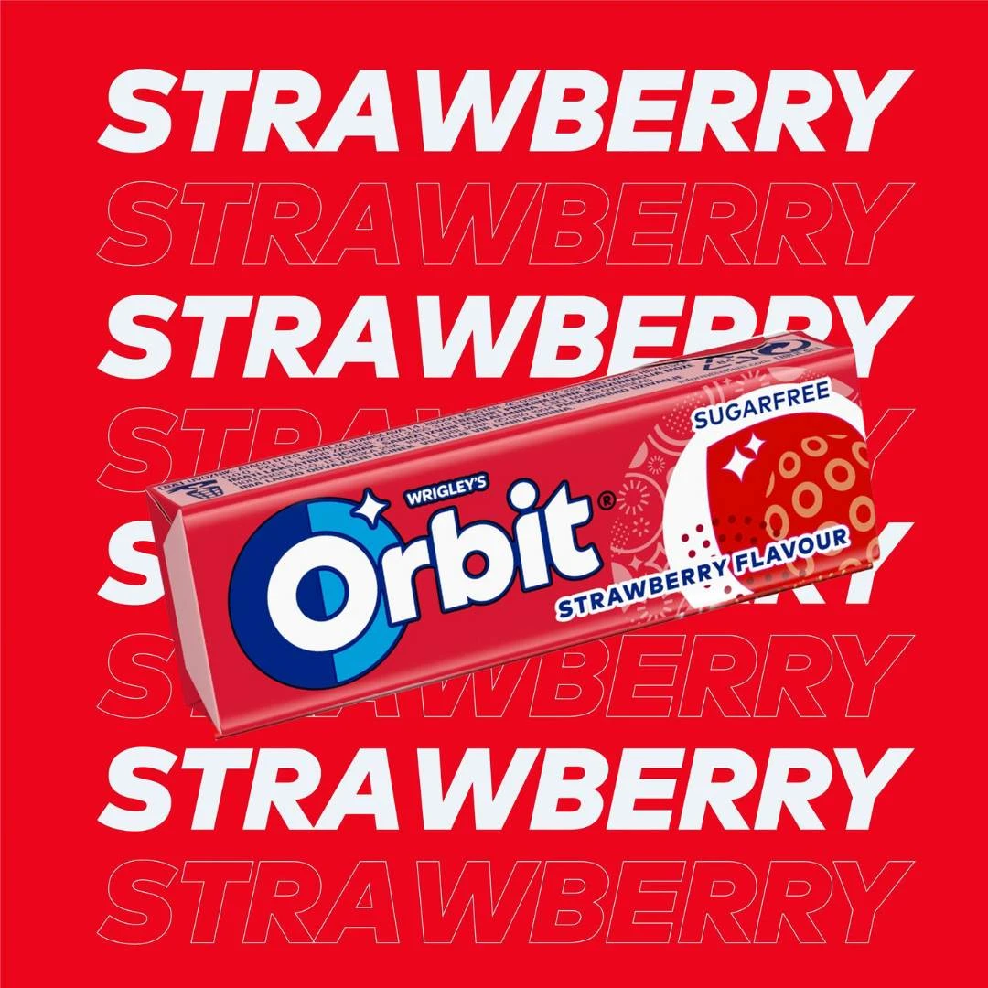 Orbit® Žvake JAGODA 10 Žvaka Strawberry