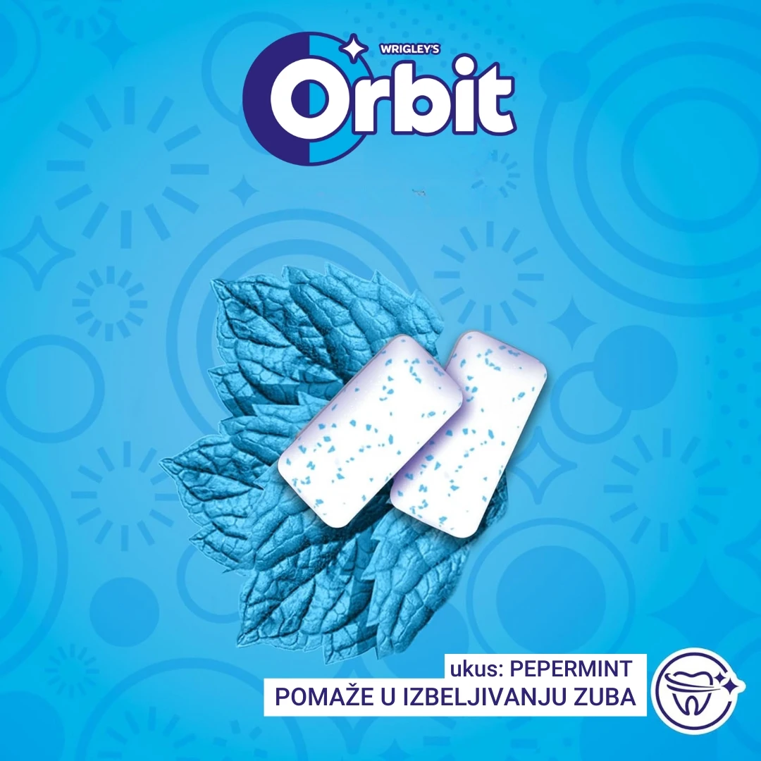 Orbit® Žvake WHITE FRESHMINT sa Ukusom Mente Bočica 46 Žvaka