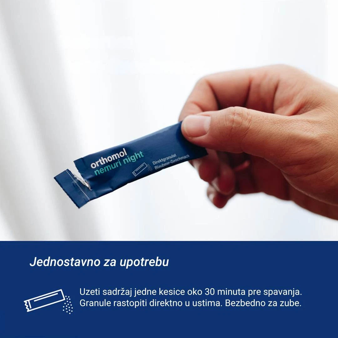 Orthomol Nemuri Night Melatonin Direktni Granulat 30 Kesica protiv Napetosti i Nesanice