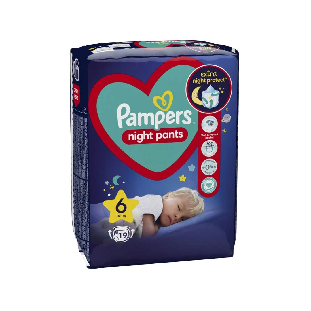 Pampers® PANTS Night 6 Noćne Gaćice +15 kg 19 Komada