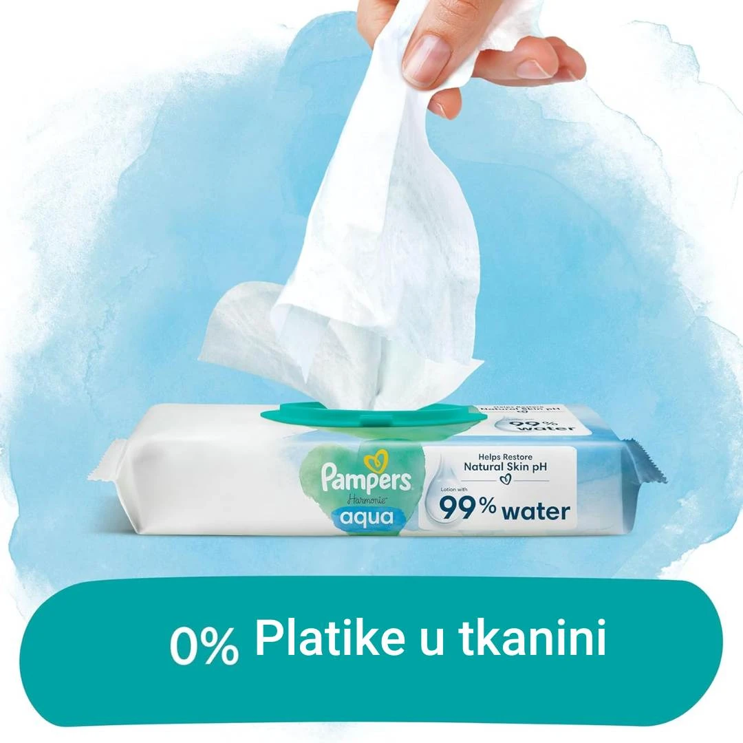 Pampers® Vlažne Maramice Harmonie Aqua Pure 3x48