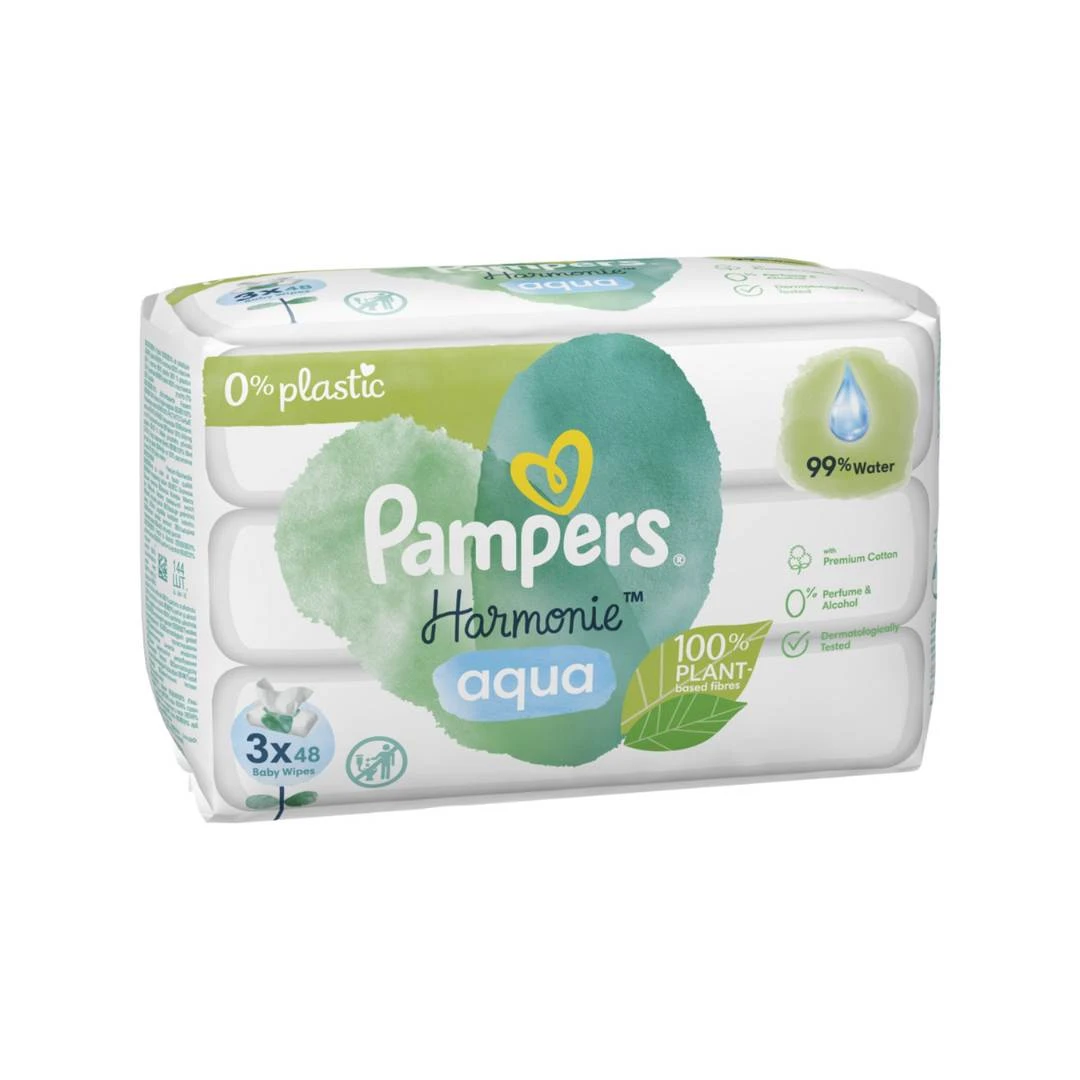 Pampers® Vlažne Maramice Harmonie Aqua Pure 3x48