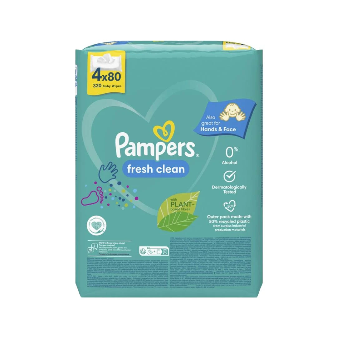 Pampers® Vlažne Maramice Fresh Clean 4x80 PROMO PAKOVANJE