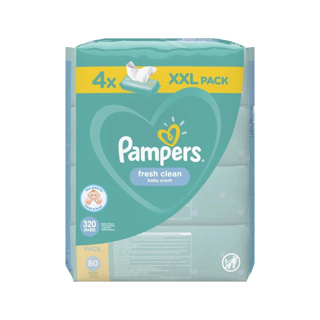 Pampers® Vlažne Maramice Fresh Clean 4x80 PROMO PAKOVANJE