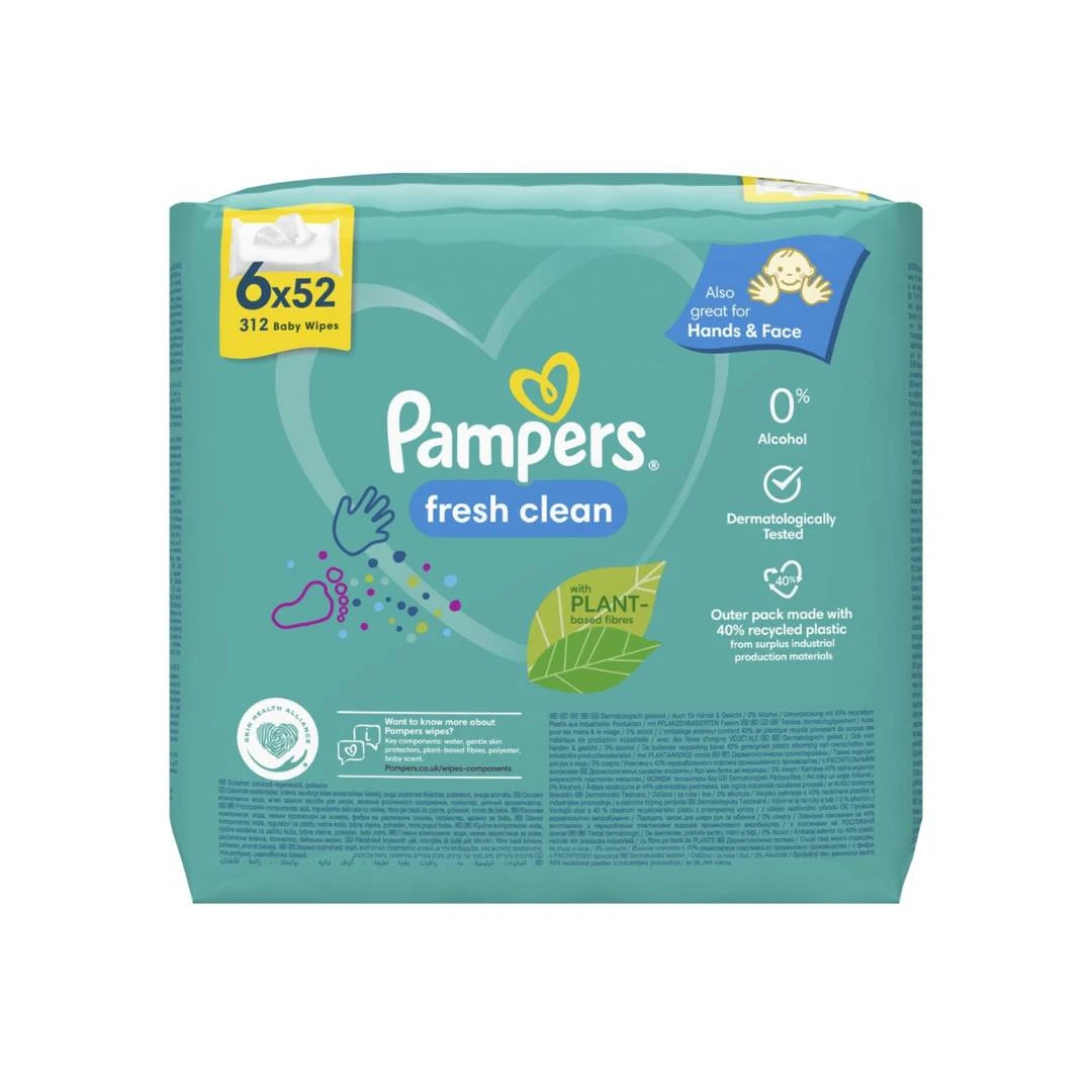 Pampers® Vlažne Maramice Fresh Clean 6x52 PROMO PAKOVANJE